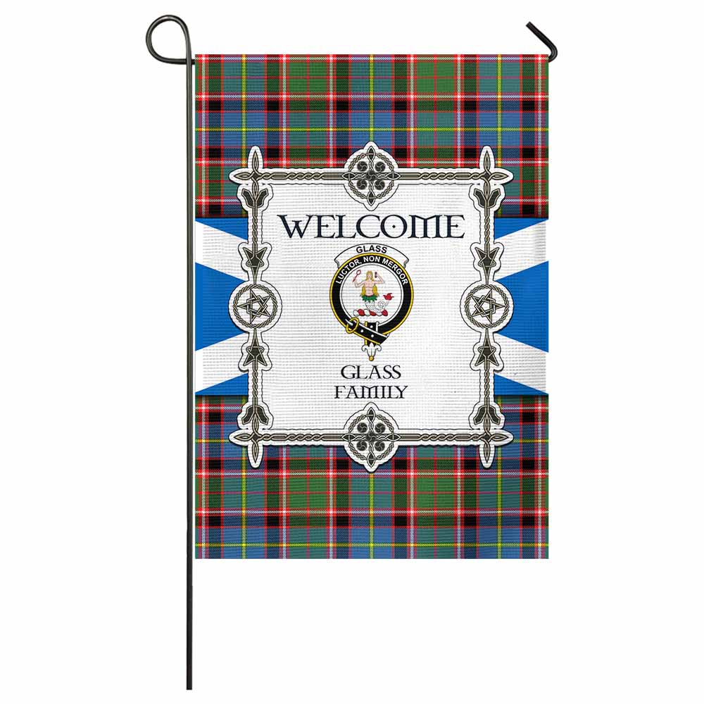Glass Family Crest Tartan Welcome Garden Flag Saltire Harmony Style - Tartan Vibes Clothing