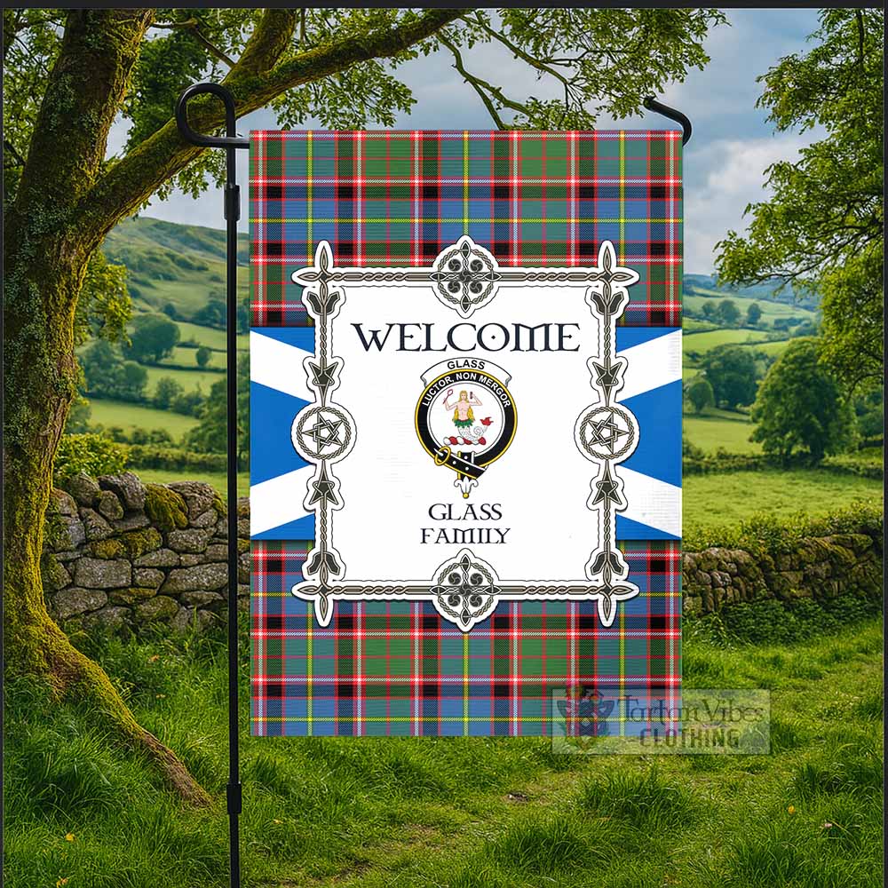 Glass Family Crest Tartan Welcome Garden Flag Saltire Harmony Style - Tartan Vibes Clothing