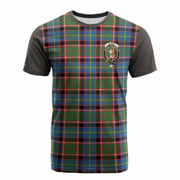 Glass Tartan Accent Cotton T-shirt with Family Crest