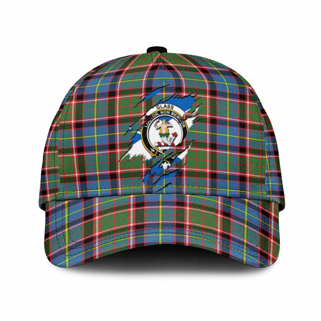 Glass Tartan Classic Cap with Family Crest In Me Style