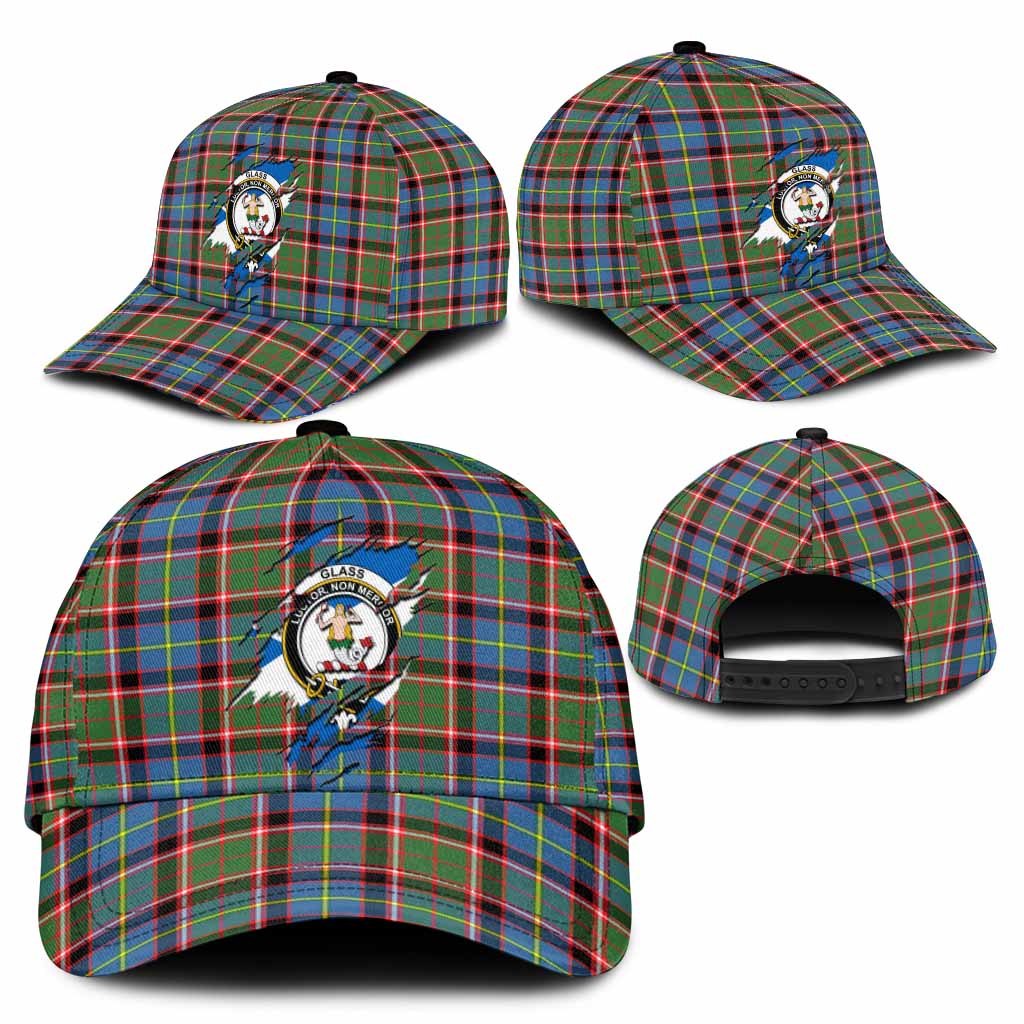Glass Tartan Classic Cap with Family Crest In Me Style