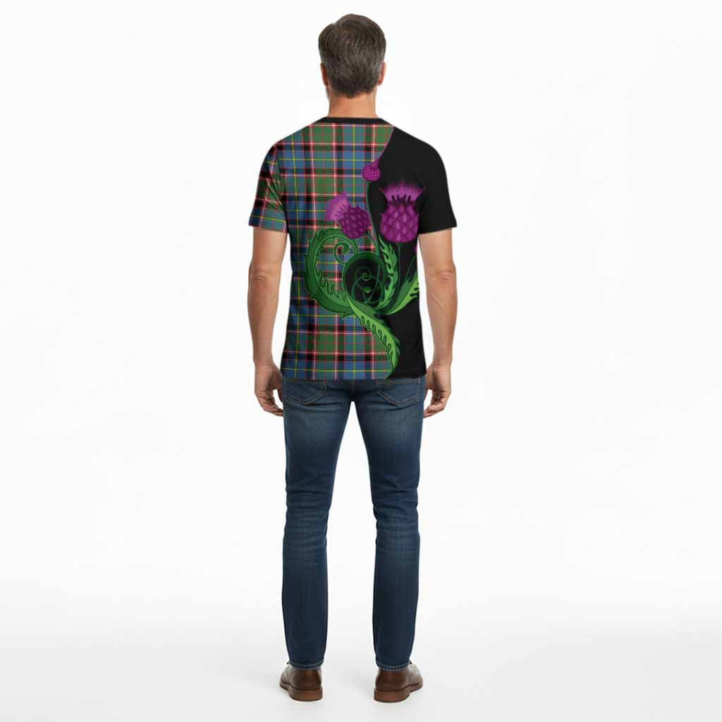 Glass Tartan Cotton T-shirt Traditional Scottish Thistle
