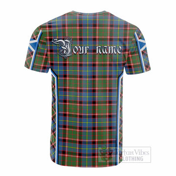 Glass Tartan Crest Cotton T-shirt Scotland Coat of Arm Flag Style