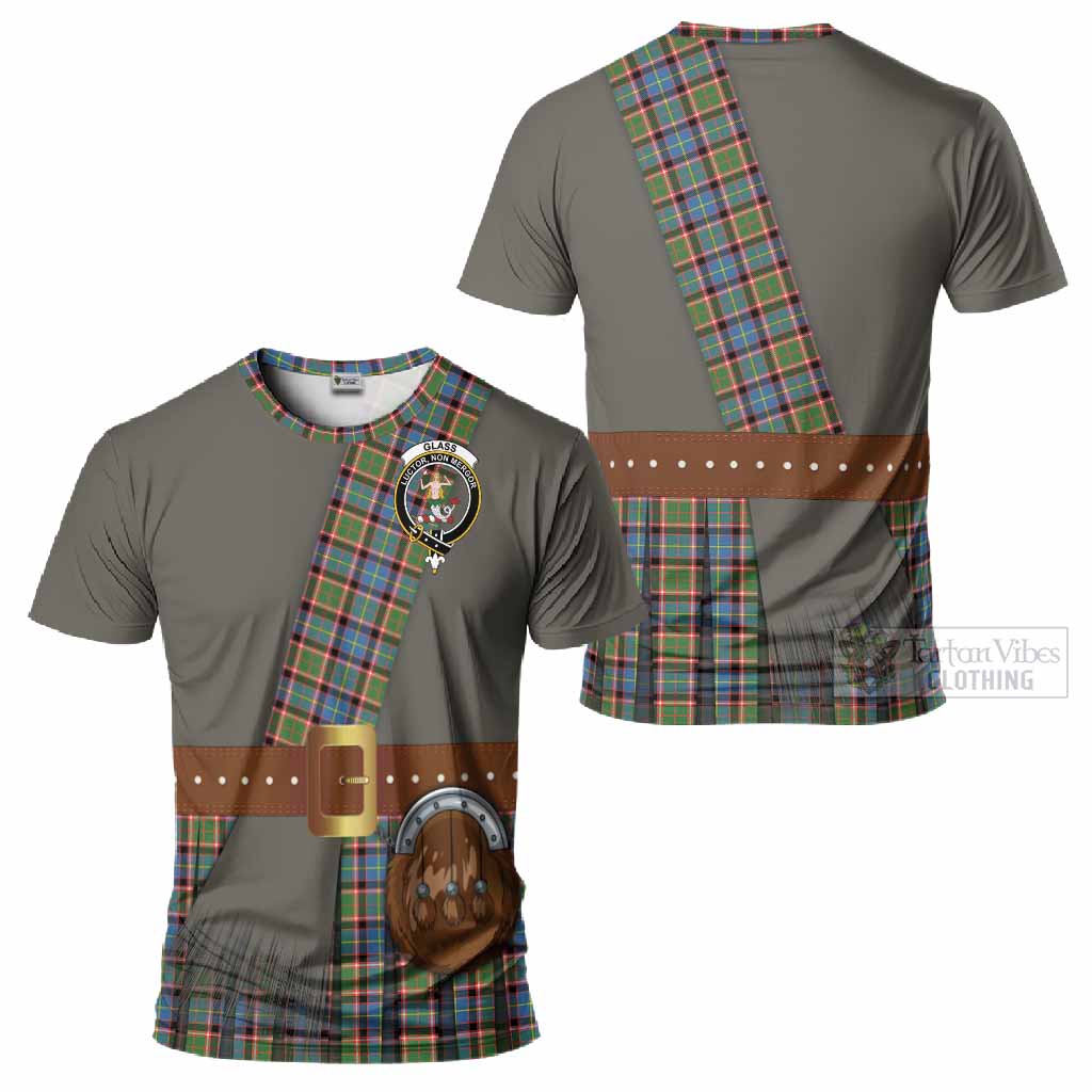 Glass Tartan Crest T-Shirt Kilt Costume Style