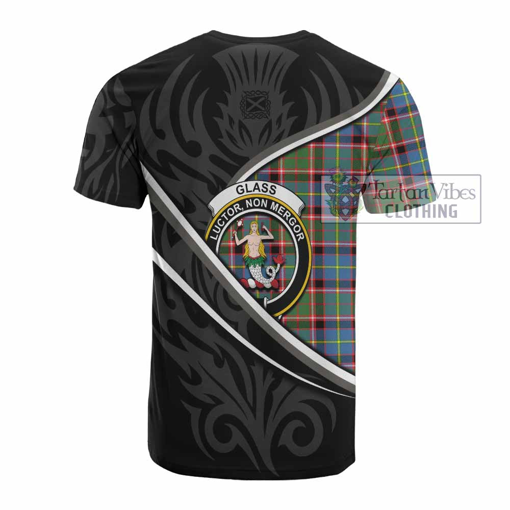 Glass Tartan Family Crest Cotton T-shirt Celtic Scottish Thistle Floral - Tartan Vibes Clothing