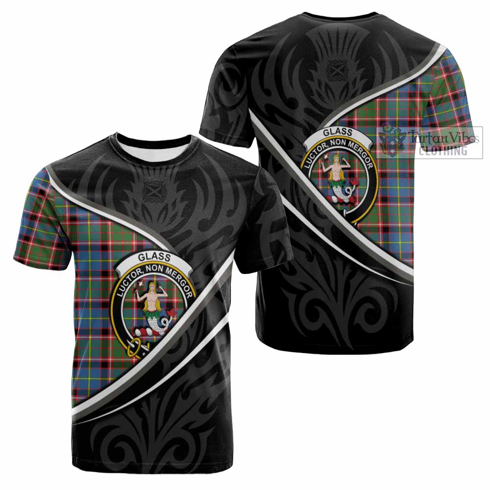 Glass Tartan Family Crest Cotton T-shirt Celtic Scottish Thistle Floral - Tartan Vibes Clothing