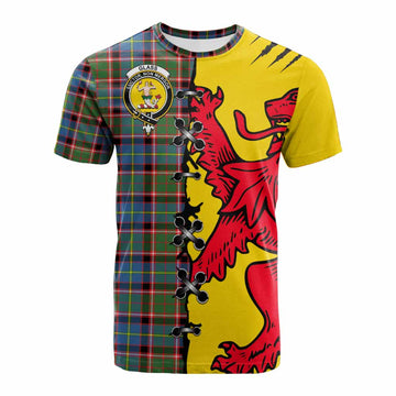 Glass Tartan Family Crest Cotton T-shirt Lion Rampant Honor