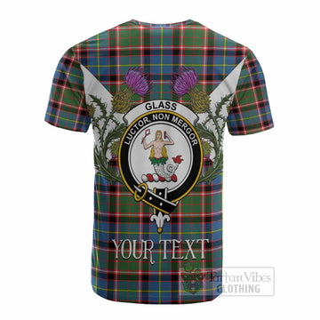 Glass Tartan Family Crest Cotton T-shirt Scottish Burns Night Thistle Floral