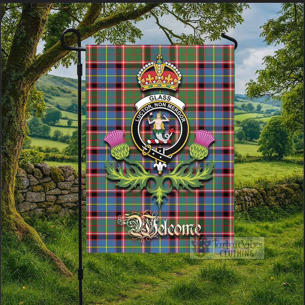 Glass Tartan Family Crest Garden Flag Royal Thistle Welcome Style - Tartan Vibes Clothing