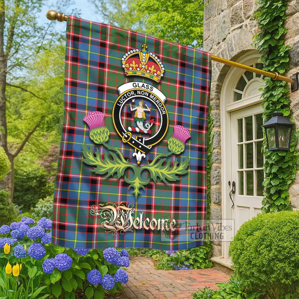 Glass Tartan Family Crest Garden Flag Royal Thistle Welcome Style - Tartan Vibes Clothing