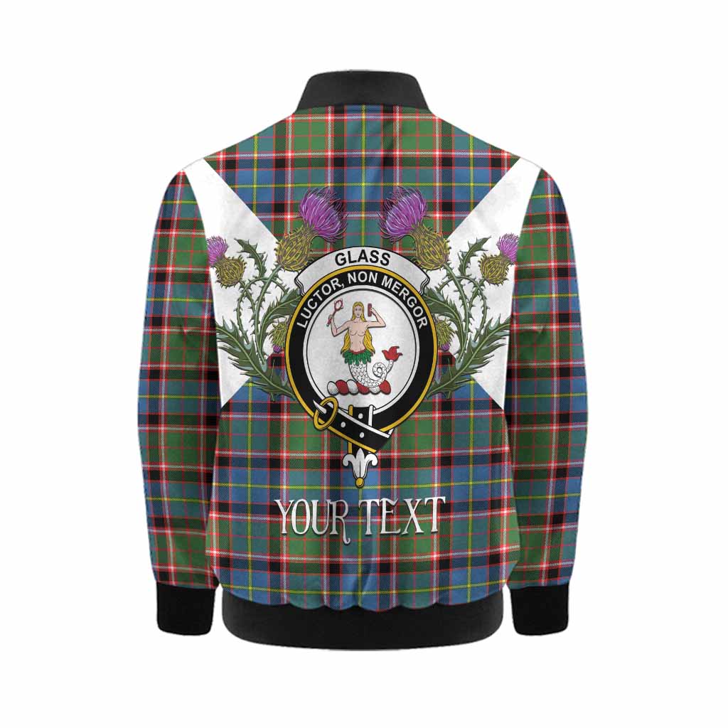 Glass Tartan Family Crest Kid Bomber Jacket Scottish Burns Night Thistle Floral