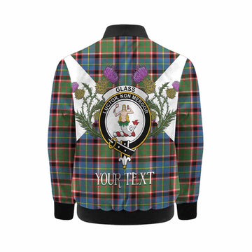 Glass Tartan Family Crest Kid Bomber Jacket Scottish Burns Night Thistle Floral