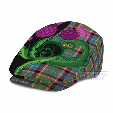 Glass Tartan Flat Cap, Jeff Cap Traditional Scottish Thistle