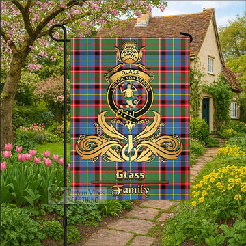 Glass Tartan Garden Flag with Highland Thistle Cherish Family Crest Style
