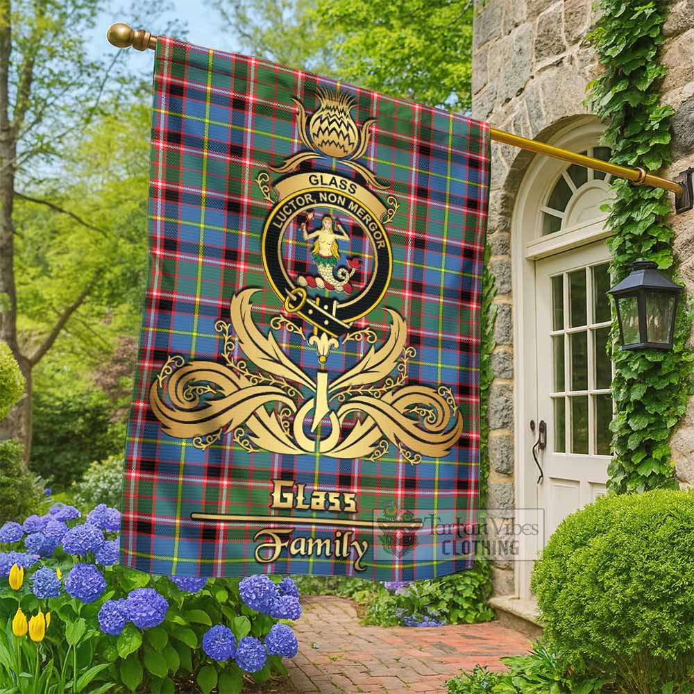 Glass Tartan Garden Flag with Highland Thistle Cherish Family Crest Style - Tartan Vibes Clothing