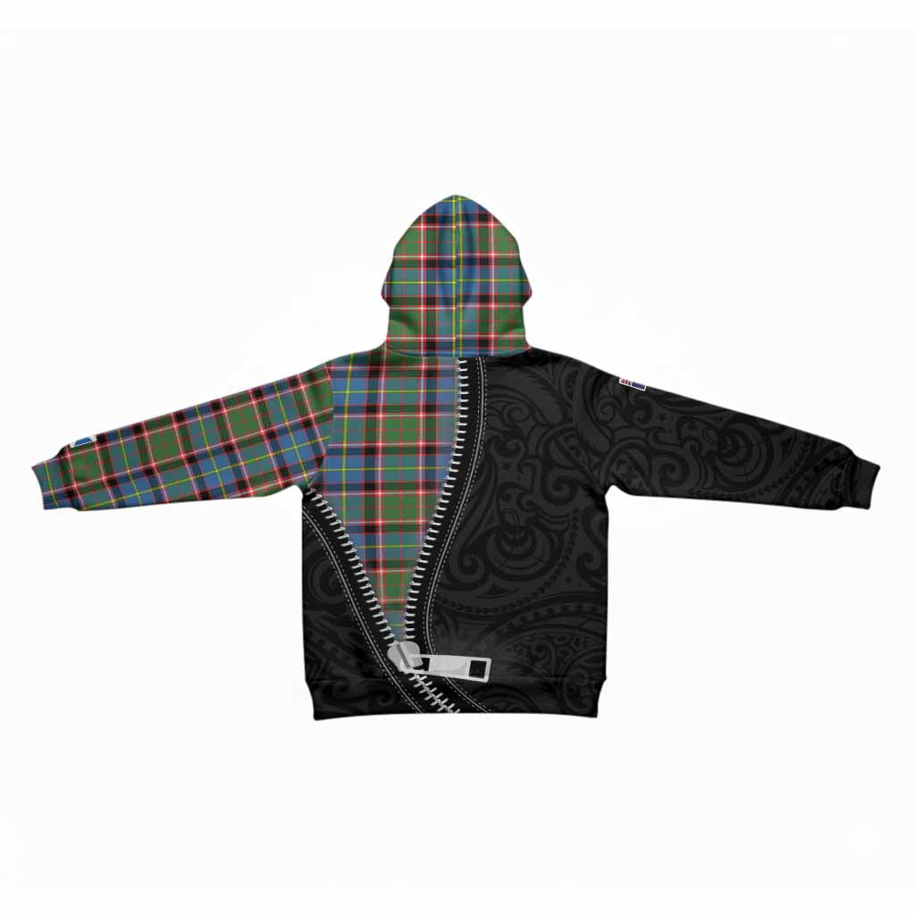 Glass Tartan Kid Hoodie New Zealand Pattern Unique Zipper Stylized