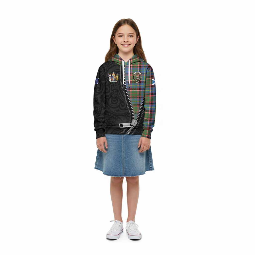 Glass Tartan Kid Hoodie New Zealand Pattern Unique Zipper Stylized