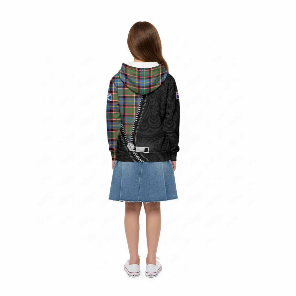 Glass Tartan Kid Hoodie New Zealand Pattern Unique Zipper Stylized