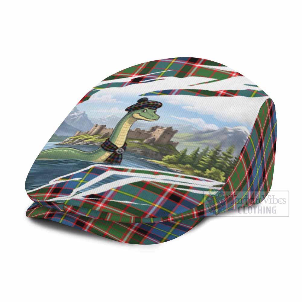 Glass Tartan Loch Ness Monster Scottish Heritage Art Flat Cap, Jeff Cap