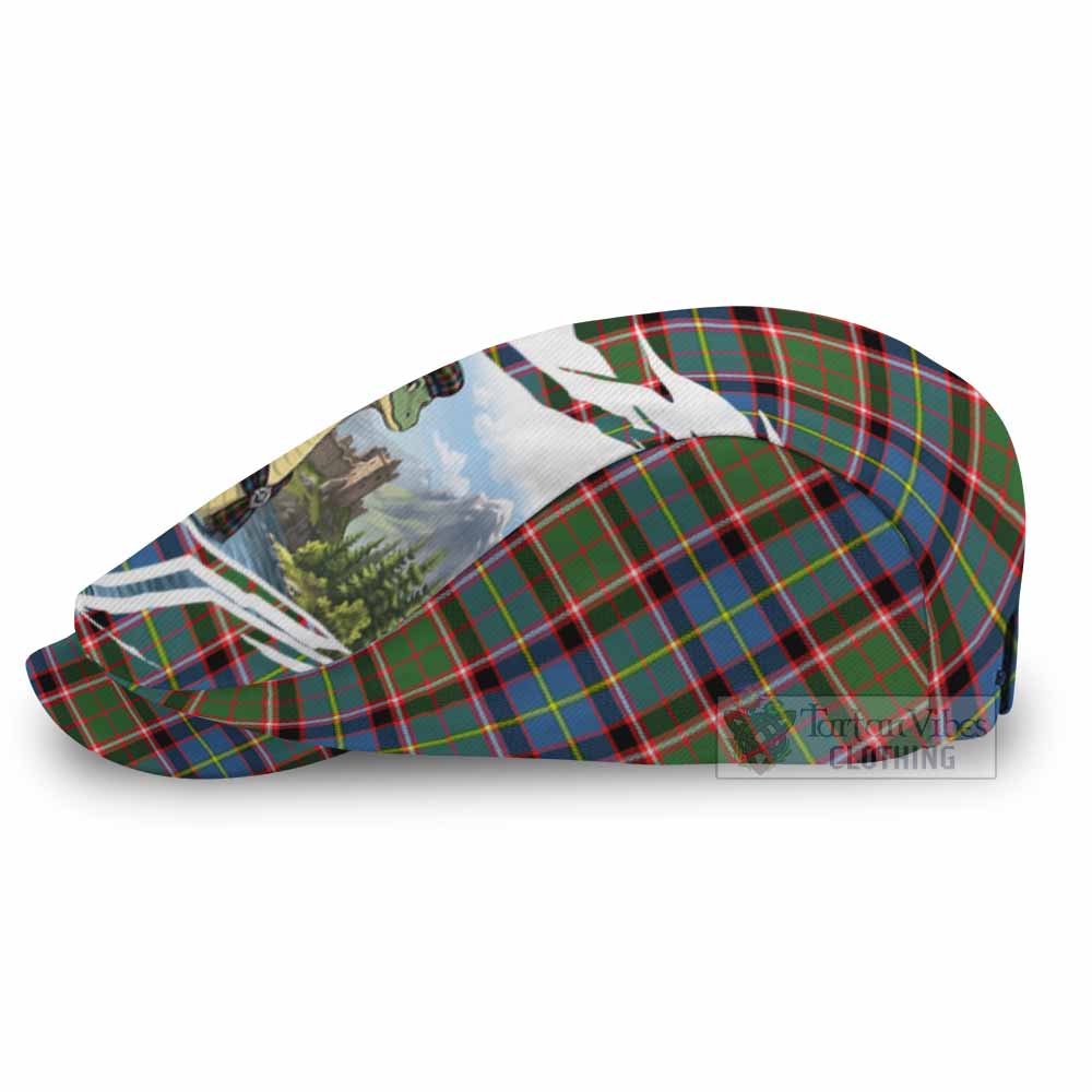 Glass Tartan Loch Ness Monster Scottish Heritage Art Flat Cap, Jeff Cap