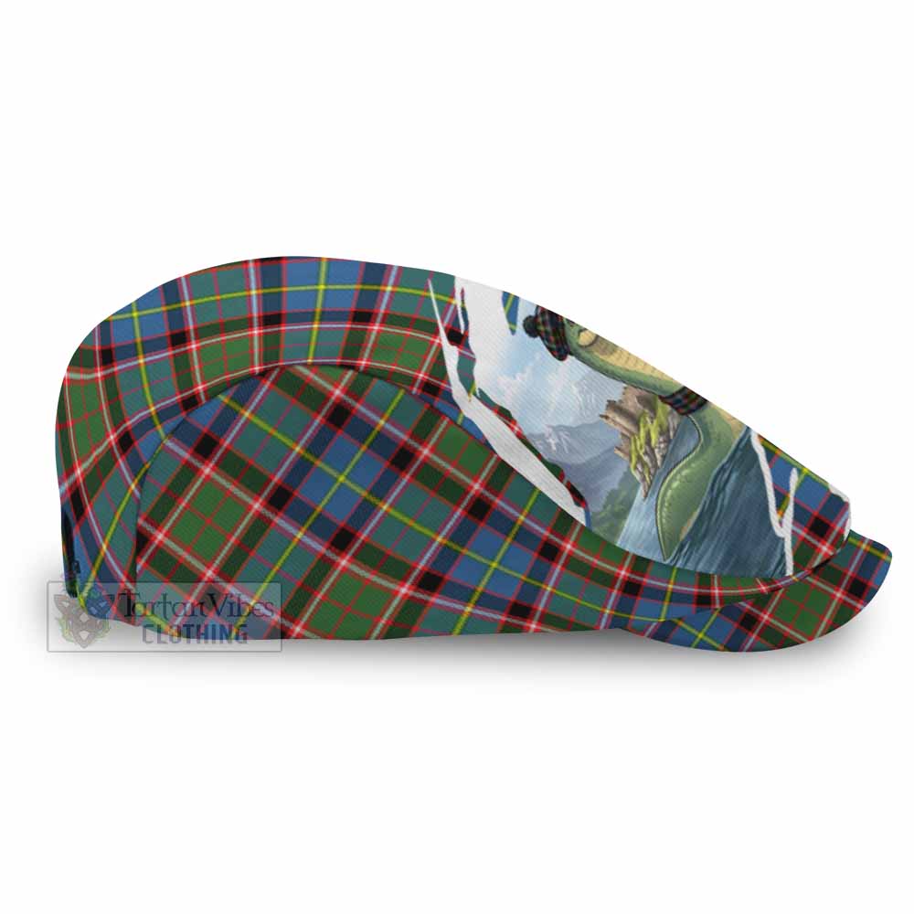 Glass Tartan Loch Ness Monster Scottish Heritage Art Flat Cap, Jeff Cap