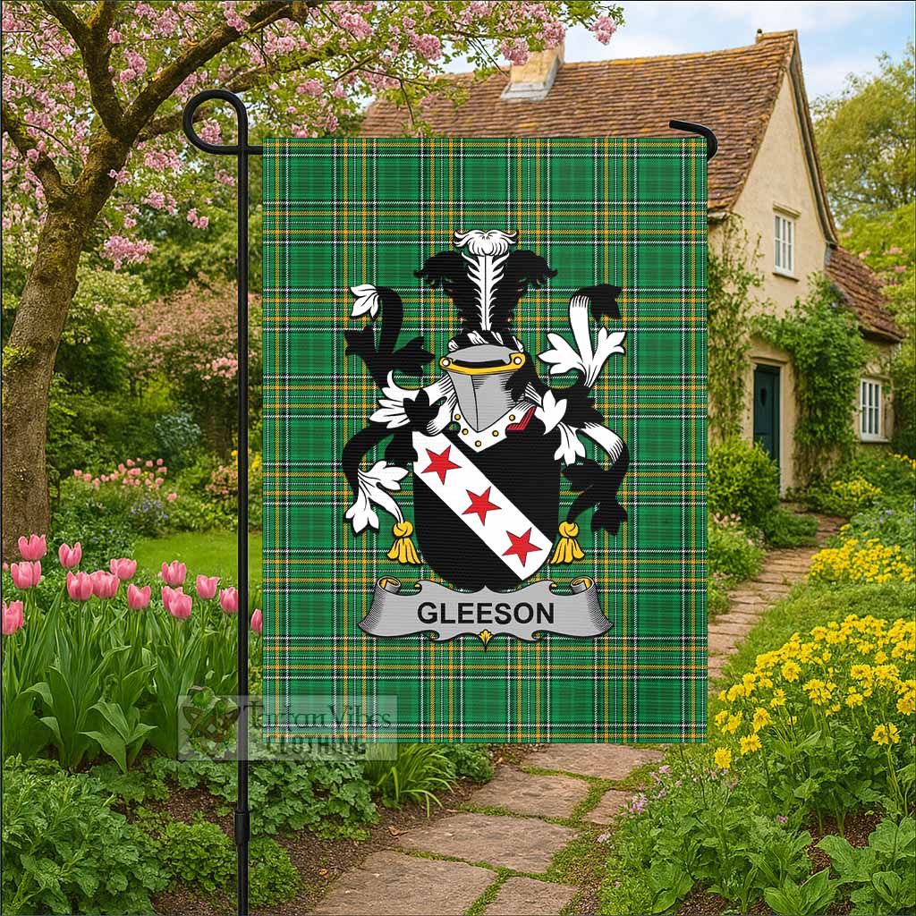 Gleeson Irish Clan Tartan Flag with Coat of Arms