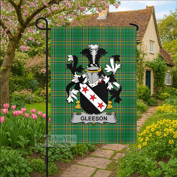 Gleeson Irish Clan Tartan Garden Flag with Coat of Arms