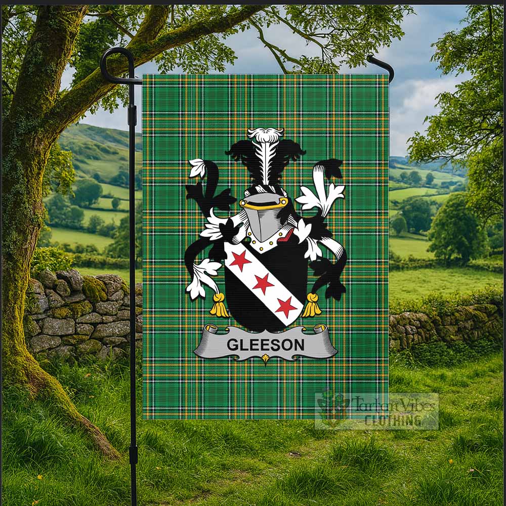 Gleeson Irish Clan Tartan Flag with Coat of Arms