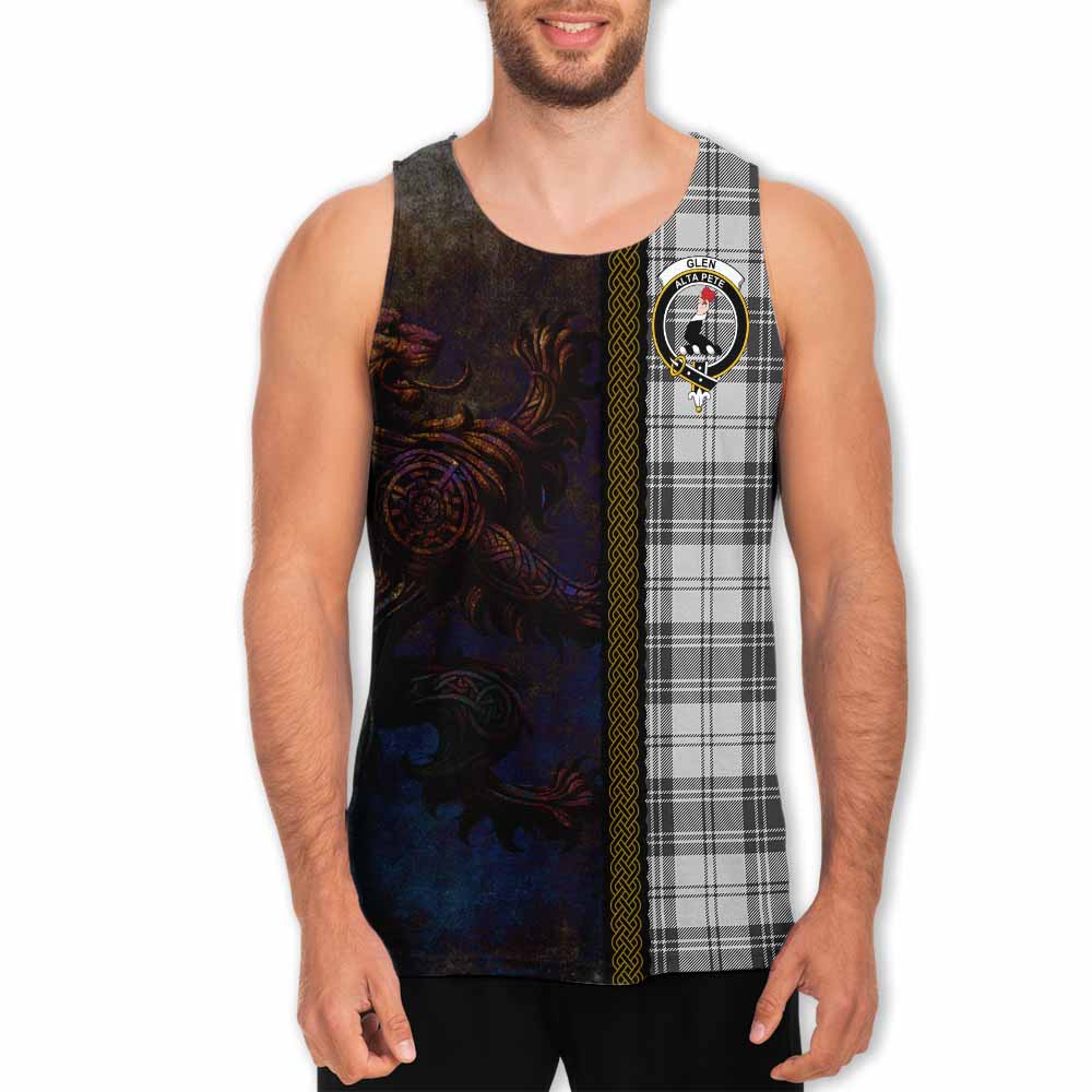 Tartan Vibes Clothing Glen Tartan Family Crest Men's Tank Top Alba Gu Brath Be Brave Lion Ancient Style
