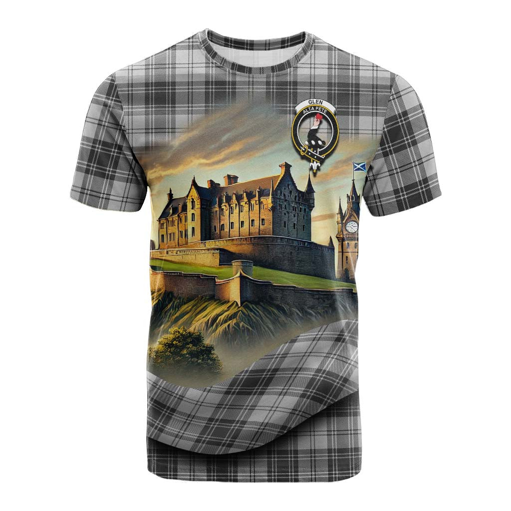 Tartan Vibes Clothing Glen Tartan Family Crest Cotton T-shirt with Scottish Ancient Castle Style