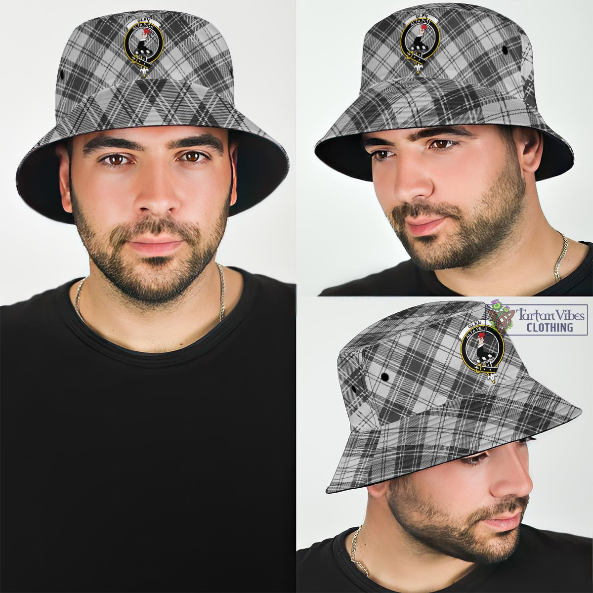Tartan Vibes Clothing Glen Tartan Bucket Hat with Family Crest