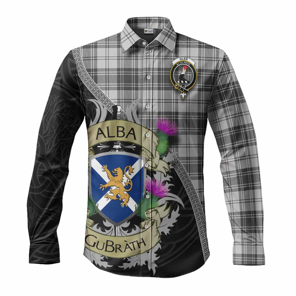 Tartan Vibes Clothing Glen Tartan Family Crest Long Sleeve Button Shirt Lion Rampant Royal Thistle Shield Celtic Inspired