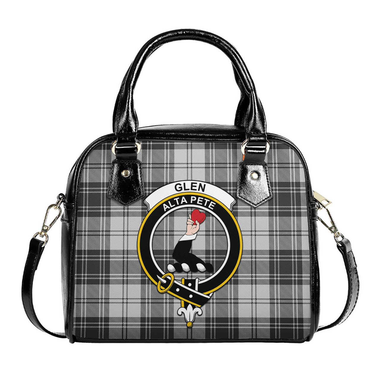 Glen Tartan Shoulder Handbags with Family Crest One Size 6*25*22 cm - Tartanvibesclothing