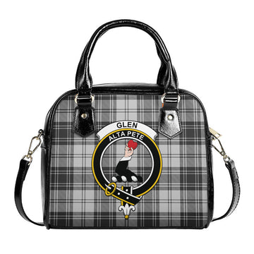 Glen Tartan Shoulder Handbags with Family Crest