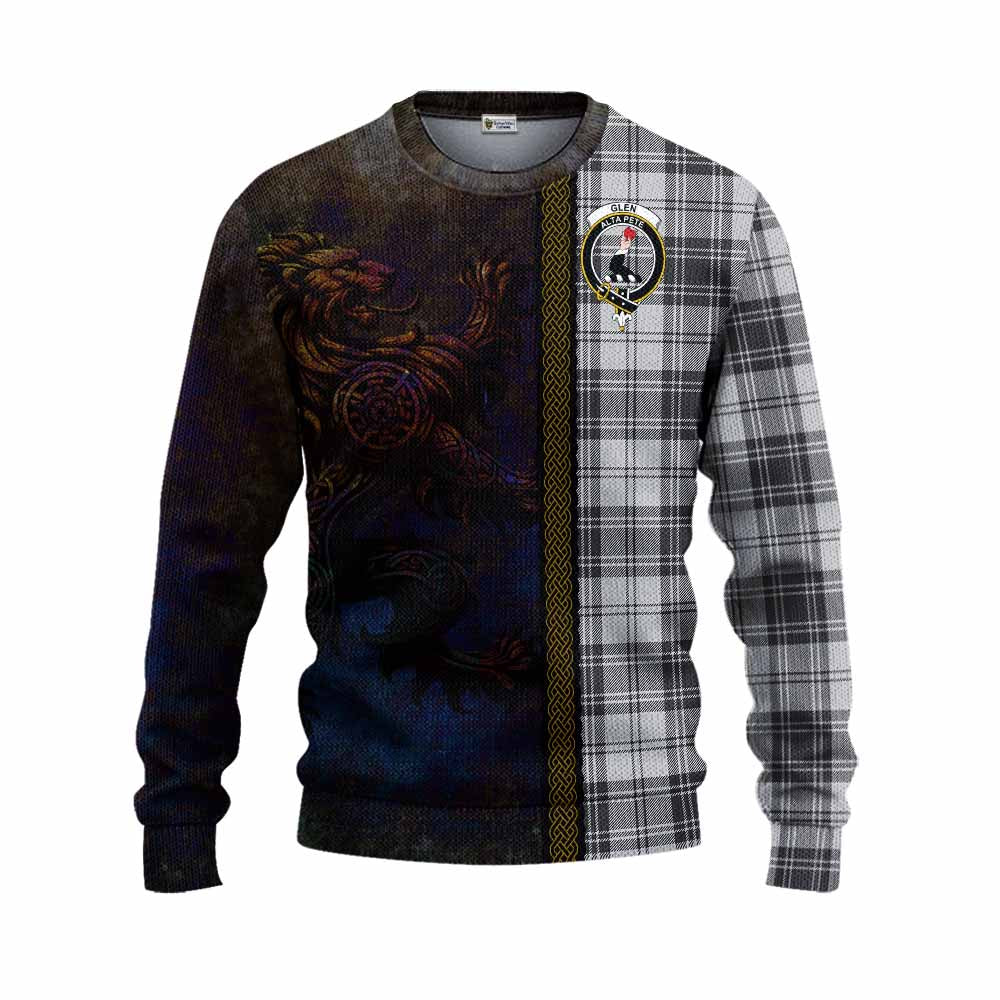 Tartan Vibes Clothing Glen Tartan Family Crest Knitted Sweater Alba Gu Brath Be Brave Lion Ancient Style