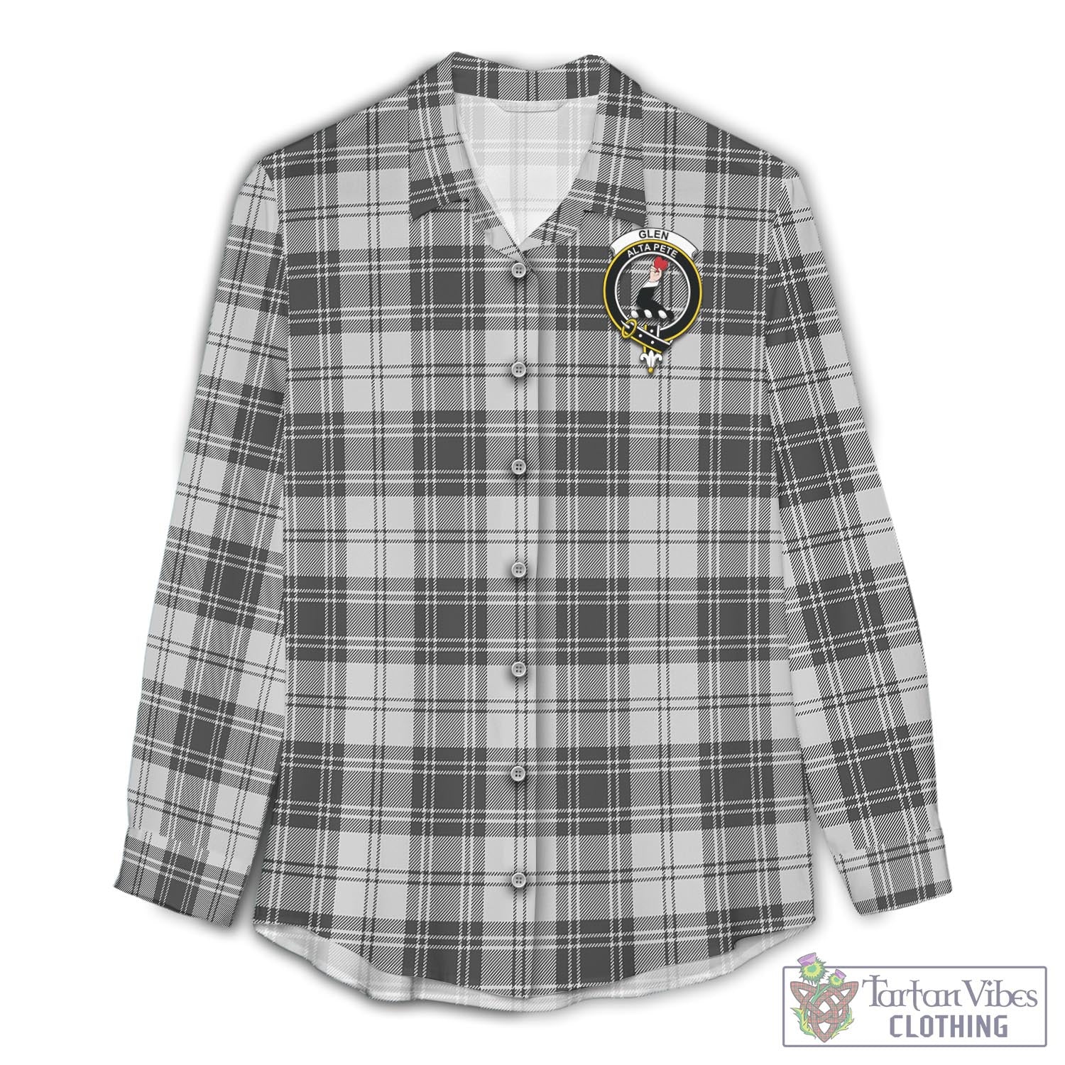 Tartan Vibes Clothing Glen Tartan Womens Casual Shirt with Family Crest