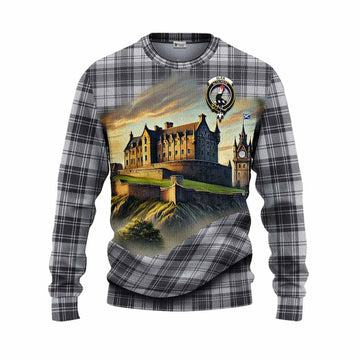Glen Tartan Family Crest Knitted Sweater with Scottish Ancient Castle Style