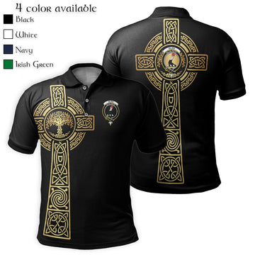 Glen Clan Polo Shirt with Golden Celtic Tree Of Life