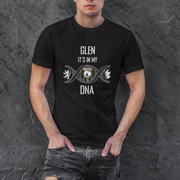 Glen Family Crest DNA In Me Mens Cotton T Shirt