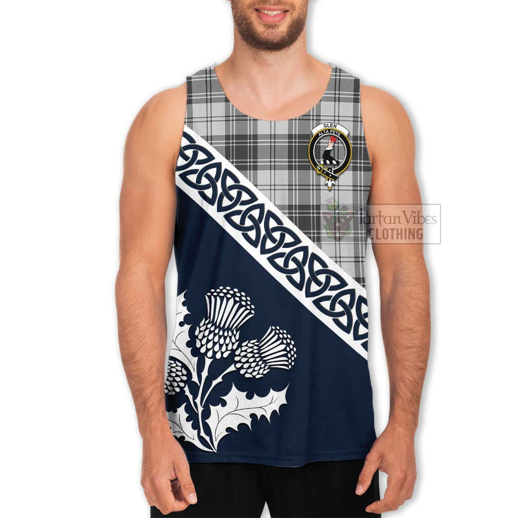 Tartan Vibes Clothing Glen Tartan Men's Tank Top Featuring Thistle and Scotland Map