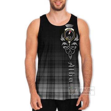 Tartan Vibes Clothing Glen Tartan Men's Tank Top Featuring Alba Gu Brath Family Crest Celtic Inspired