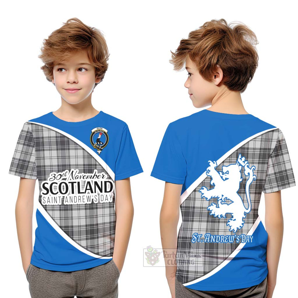 Tartan Vibes Clothing Glen Family Crest Tartan Kid T-Shirt Celebrate Saint Andrew's Day in Style