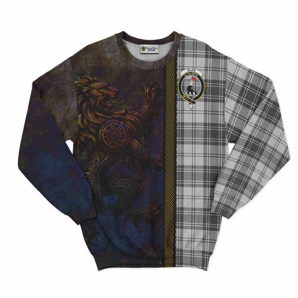Tartan Vibes Clothing Glen Tartan Family Crest Sweatshirt Alba Gu Brath Be Brave Lion Ancient Style