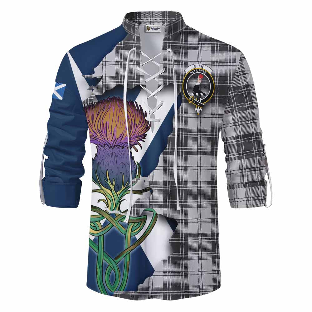 Tartan Vibes Clothing Glen Tartan Family Crest Ghillie Kilt Shirt Scottish Thistle Celtic Inspired