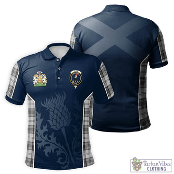 Glen Tartan Men's Polo Shirt with Family Crest and Scottish Thistle Vibes Sport Style