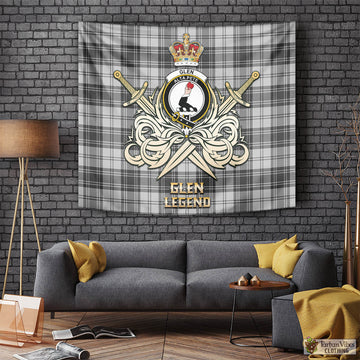 Glen Tartan Tapestry with Clan Crest and the Golden Sword of Courageous Legacy