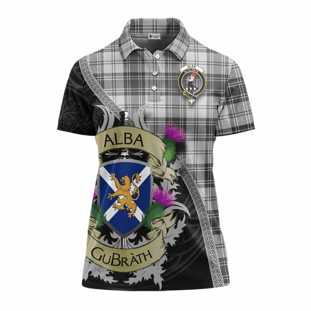 Tartan Vibes Clothing Glen Tartan Family Crest Women's Polo Shirt Lion Rampant Royal Thistle Shield Celtic Inspired