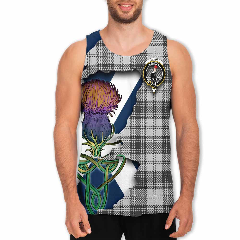 Tartan Vibes Clothing Glen Tartan Family Crest Men's Tank Top Scottish Thistle Celtic Inspired