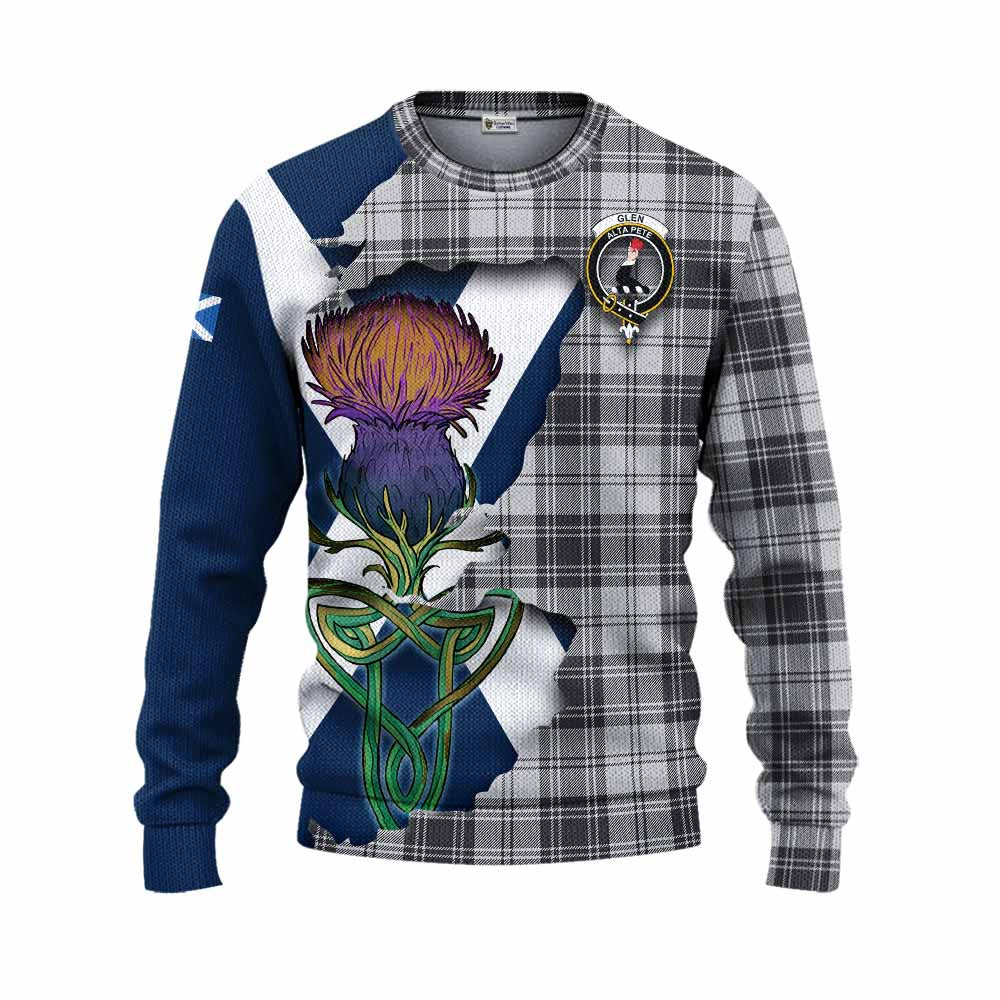 Tartan Vibes Clothing Glen Tartan Family Crest Knitted Sweater Scottish Thistle Celtic Inspired