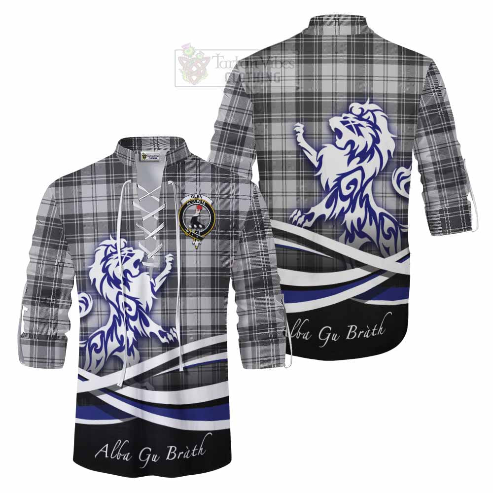 Tartan Vibes Clothing Glen Tartan Ghillie Kilt Shirt with Alba Gu Brath Regal Lion Emblem